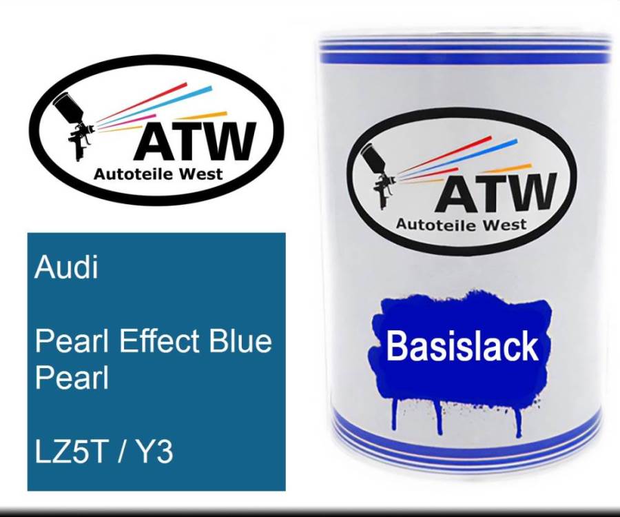 Audi, Pearl Effect Blue Pearl, LZ5T / Y3: 500ml Lackdose, von ATW Autoteile West.